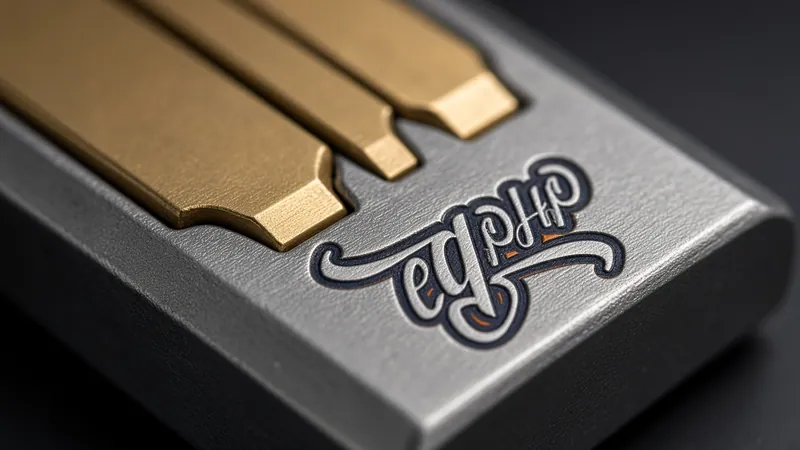 The gold contacts of a reader filling the frame, the mark on the machined bevel