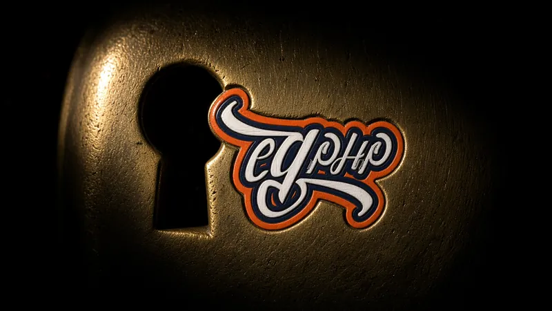 The keyhole of a brass escutcheon, worn smooth, the mark engraved beside it