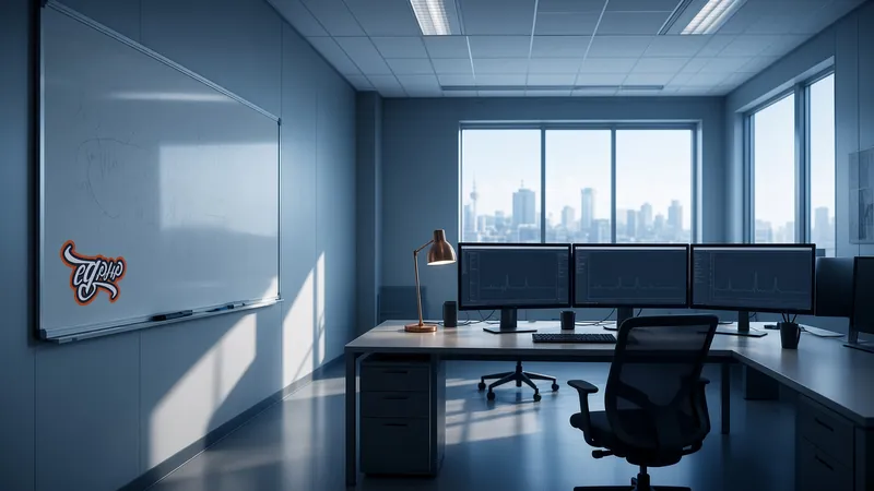 An operations room in morning light, the mark on the board
